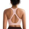 RUNNING GIRL High Impact Sports Bras for Women, Adjustable Straps Sports Bra High Support Molded Cup Racerback Workout Bra(A-flush Pink)