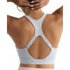 RUNNING GIRL High Impact Sports Bras for Women, Adjustable Straps Sports Bra High Support Molded Cup Racerback Workout Bra(A-icy Grey)