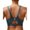 RUNNING GIRL Sports Bra for Women High Support, Molded Cup High Impact Sports Bras for Women with Sewn in Pads(Dark Blue)