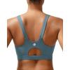 RUNNING GIRL Sports Bra for Women High Support, Molded Cup High Impact Sports Bras for Women with Sewn in Pads(Dusty Blue)