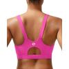 RUNNING GIRL Sports Bra for Women High Support, Molded Cup High Impact Sports Bras for Women with Sewn in Pads(Hot Pink)