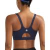 RUNNING GIRL Sports Bra for Women High Support, Molded Cup High Impact Sports Bras for Women with Sewn in Pads(Navy Blue)