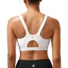RUNNING GIRL Sports Bra for Women High Support, Molded Cup High Impact Sports Bras for Women with Sewn in Pads(White)