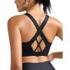 RUNNING GIRL Sports Bra for Women High Support,Molded Cup High Impact Sports Bras with Sewn in Pads(A-black)