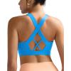 RUNNING GIRL Sports Bra for Women High Support,Molded Cup High Impact Sports Bras with Sewn in Pads(A-brilliant Blue)