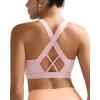 RUNNING GIRL Sports Bra for Women High Support,Molded Cup High Impact Sports Bras with Sewn in Pads(A-pink)