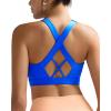 RUNNING GIRL Sports Bra for Women High Support,Molded Cup High Impact Sports Bras with Sewn in Pads(A-sparkle Blue)