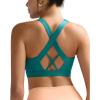 RUNNING GIRL Sports Bra for Women High Support,Molded Cup High Impact Sports Bras with Sewn in Pads(A-teal)