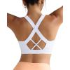 RUNNING GIRL Sports Bra for Women High Support,Molded Cup High Impact Sports Bras with Sewn in Pads(A-white)