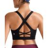 RUNNING GIRL Sports Bra for Women High Support,Molded Cup High Impact Sports Bras with Sewn in Pads(Black)