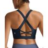 RUNNING GIRL Sports Bra for Women High Support,Molded Cup High Impact Sports Bras with Sewn in Pads(Dark Blue)