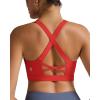 RUNNING GIRL Sports Bra for Women High Support,Molded Cup High Impact Sports Bras with Sewn in Pads(Deep Red)