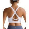 RUNNING GIRL Sports Bra for Women High Support,Molded Cup High Impact Sports Bras with Sewn in Pads(White)