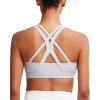 RUNNING GIRL Sports Bras for Women, Criss-Cross Back Padded Strappy Sports Bras Medium Support Yoga Bra with Removable Cups(2825 Grey M)