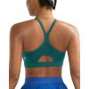 Running GIRLSports Bra for Women,Y Back Molded Cup Medium Impact Sports Bras for Women with Sewn in Pads(Dark Green)