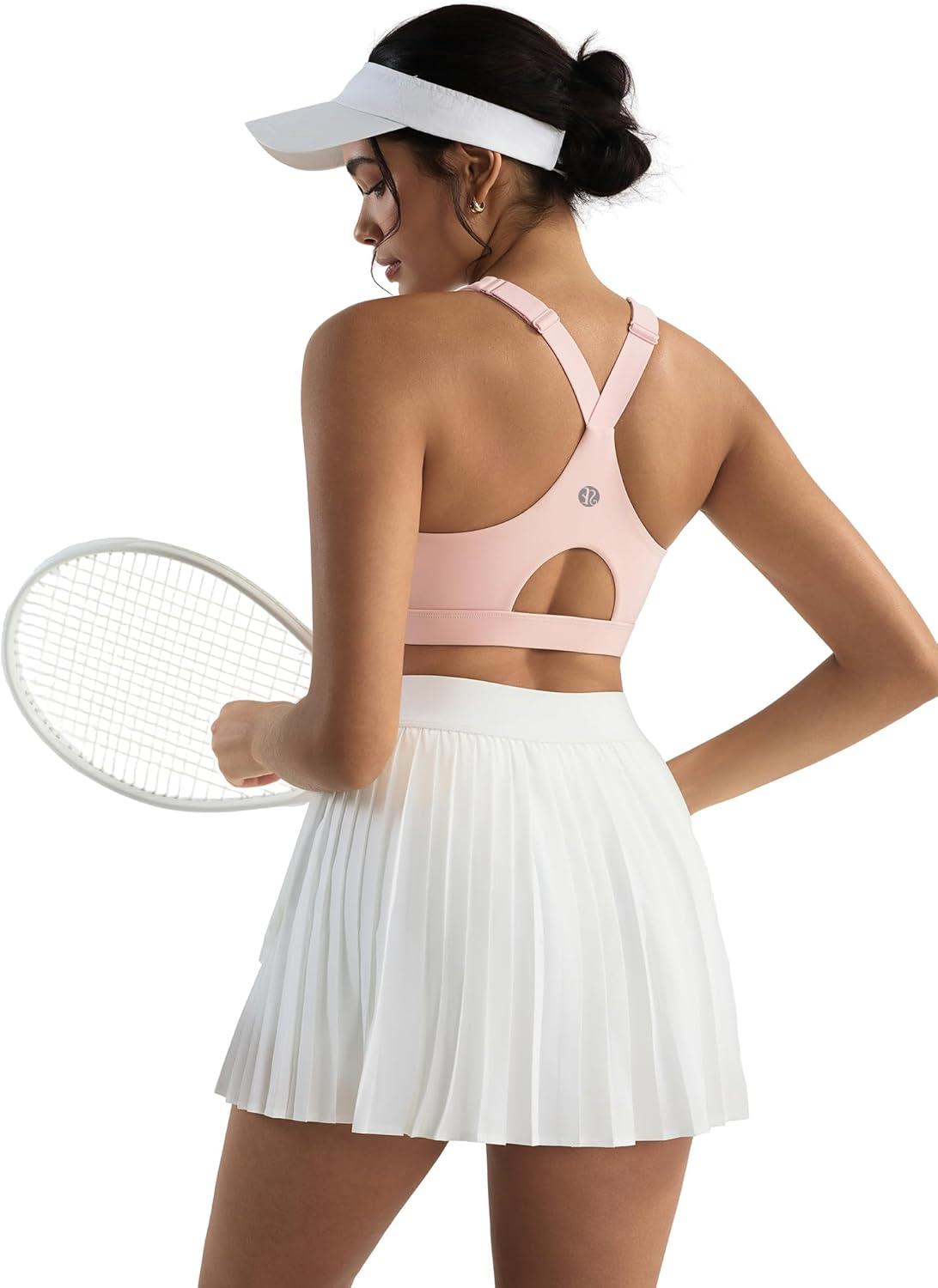 imageRUNNING GIRL High Impact Sports Bras for Women High Support Running Adjustable Sports Bra Molded Cup StrappyPink