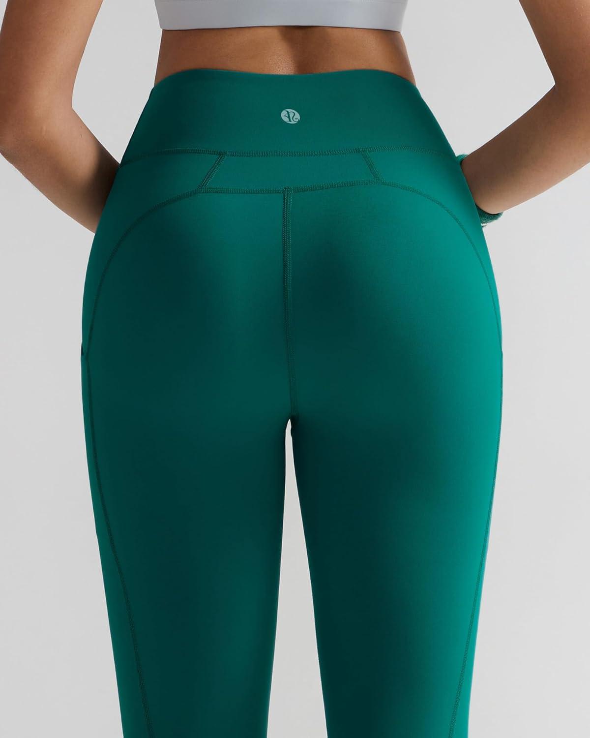 imageRUNNING GIRL Leggings with Pockets for WomenHigh Waist Athletic Yoga Pants with Tummy Control Buttery SoftGreen