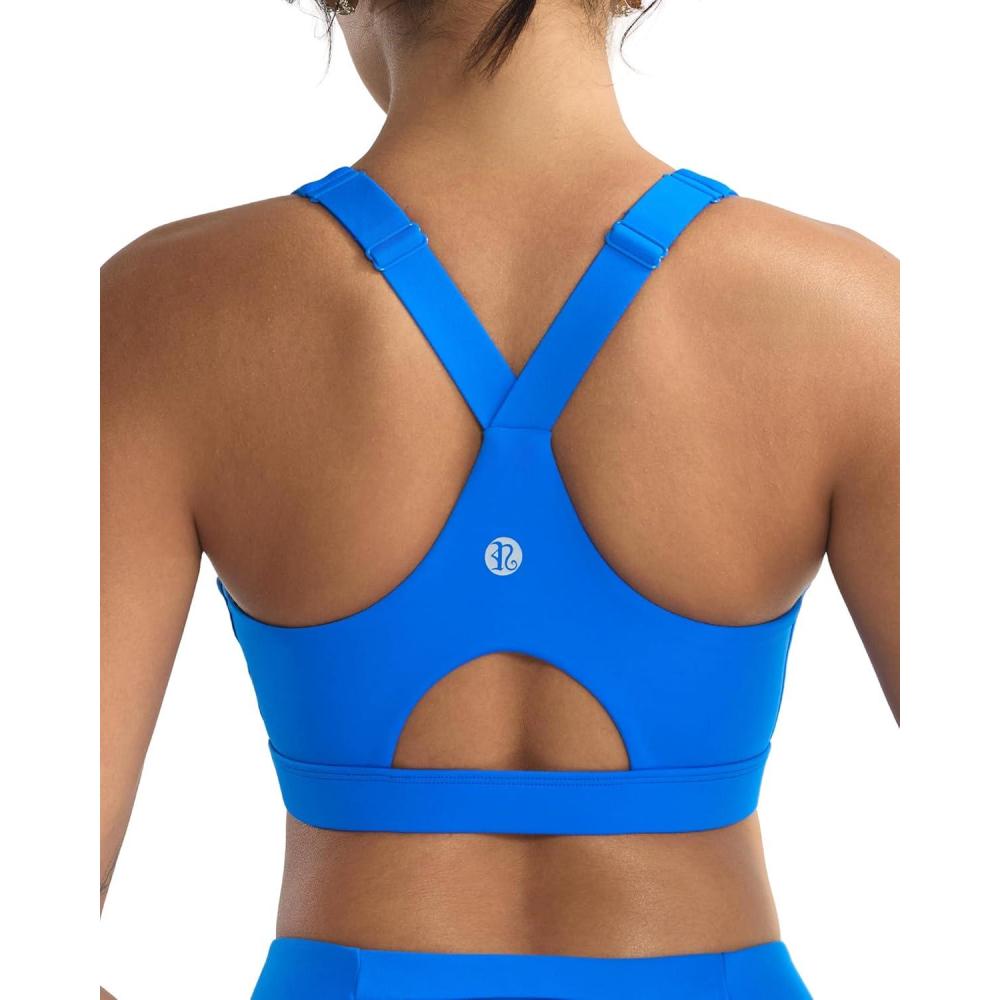 imageRUNNING GIRL High Impact Sports Bras for Women High Support Running Adjustable Sports Bra Molded Cup StrappyRoyal Blue