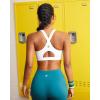 RUNNING GIRL High Impact Sports Bras for Women, High Support Running Adjustable Sports Bra Molded Cup Strappy(White)
