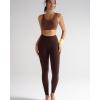 RUNNING GIRL Leggings with Pockets for Women,High Waist Athletic Yoga Pants with Tummy Control Buttery Soft(Brown)