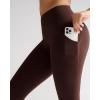 RUNNING GIRL Leggings with Pockets for Women,High Waist Athletic Yoga Pants with Tummy Control Buttery Soft(Brown)