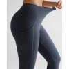 RUNNING GIRL Leggings with Pockets for Women,High Waist Athletic Yoga Pants with Tummy Control Buttery Soft(Dark Grey)
