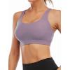 RUNNING GIRL Sports Bra for Women, Sexy Crisscross Back Medium Support Padded Strappy Yoga Bra with Removable Cups(B-purple)