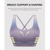 RUNNING GIRL Sports Bra for Women, Sexy Crisscross Back Medium Support Padded Strappy Yoga Bra with Removable Cups(B-purple)