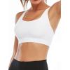 RUNNING GIRL Sports Bra for Women, Sexy Crisscross Back Medium Support Padded Strappy Yoga Bra with Removable Cups(B-white)