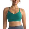RUNNING GIRL V-Neck Sports Bras for Women – Adjustable Thin Straps Wireless Padded Yoga Top Low Impact(Storm Teal)