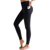 RUNNING GIRL Compression Leggings with Pockets for Women Tummy Control Leggings No Front Seam Workout High Waist Yoga Pants(Black)