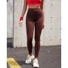 RUNNING GIRL Compression Leggings with Pockets for Women Tummy Control Leggings No Front Seam Workout High Waist Yoga Pants(Brown)