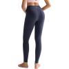 RUNNING GIRL Compression Leggings with Pockets for Women Tummy Control Leggings No Front Seam Workout High Waist Yoga Pants(Dark Grey)