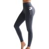 RUNNING GIRL Compression Leggings with Pockets for Women Tummy Control Leggings No Front Seam Workout High Waist Yoga Pants(Dark Grey)