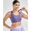 RUNNING GIRL Sports Bra for Women High Support, Molded Cup High Impact Sports Bras with Sewn in Pads Strappy Running Bra(Mauve)