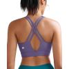 RUNNING GIRL Sports Bra for Women High Support, Molded Cup High Impact Sports Bras with Sewn in Pads Strappy Running Bra(Mauve)