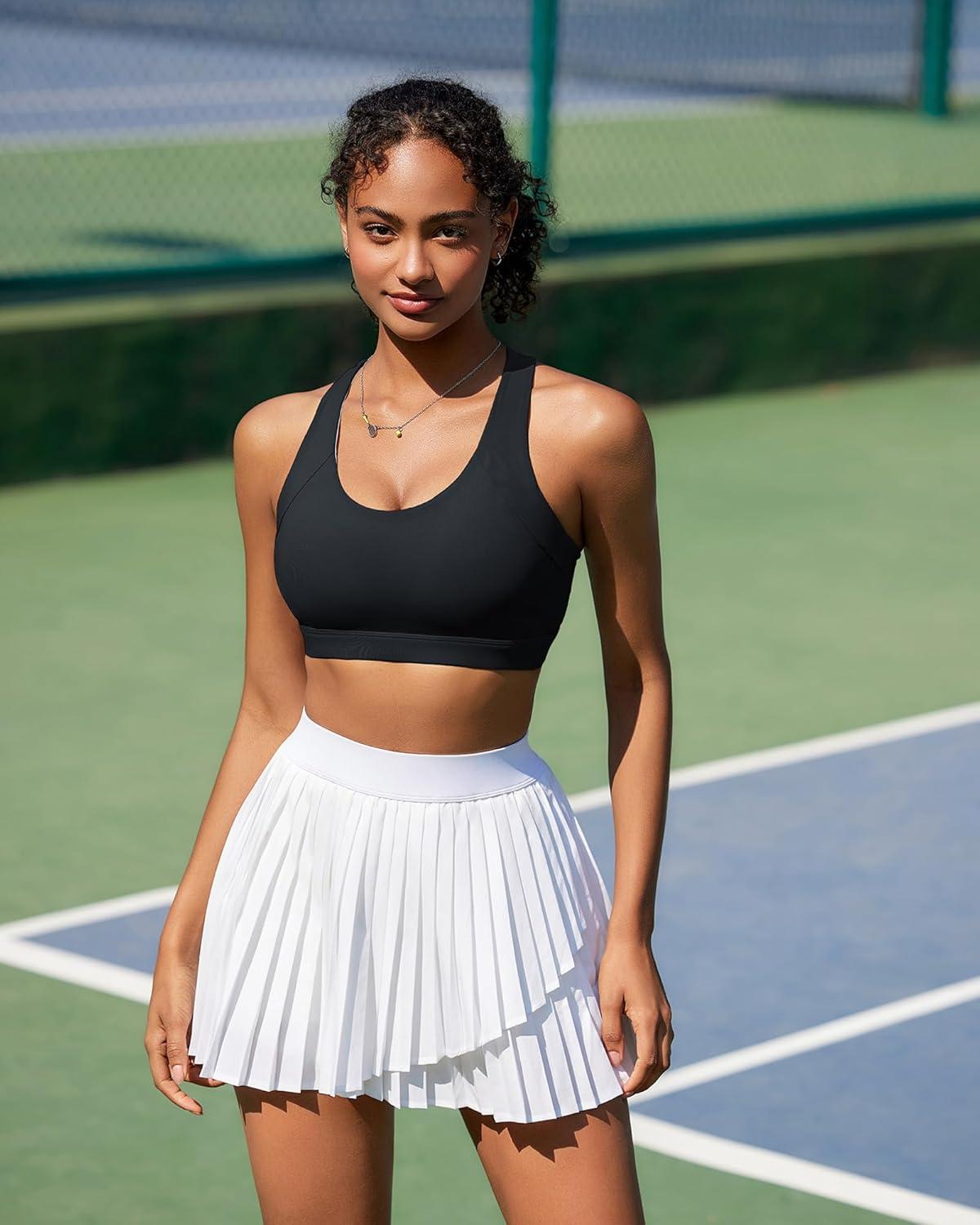 imageRUNNING GIRL Sports Bras for WomenPadded Strappy Sports Bras CrissCross Back Medium Support Sports Bras with Removable Cups1black