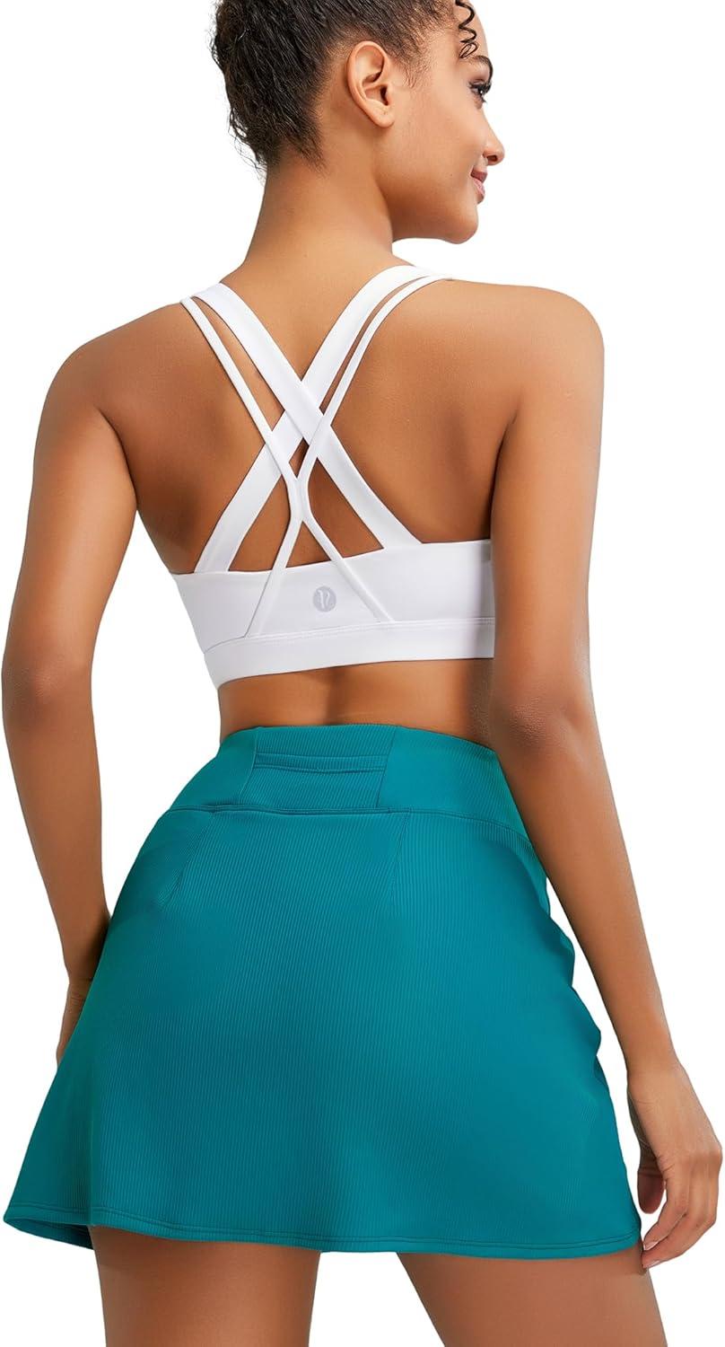 imageRUNNING GIRL Sports Bras for WomenPadded Strappy Sports Bras CrissCross Back Medium Support Sports Bras with Removable Cups1white