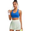 RUNNING GIRL Sports Bras for Women,Padded Strappy Sports Bras Criss-Cross Back Medium Support Sports Bras with Removable Cups(1-brilliant Blue)