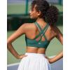 RUNNING GIRL Sports Bras for Women,Padded Strappy Sports Bras Criss-Cross Back Medium Support Sports Bras with Removable Cups(1-green)