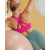 RUNNING GIRL Sports Bras for Women,Padded Strappy Sports Bras Criss-Cross Back Medium Support Sports Bras with Removable Cups(1-hot Pink)