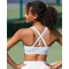 RUNNING GIRL Sports Bras for Women,Padded Strappy Sports Bras Criss-Cross Back Medium Support Sports Bras with Removable Cups(1-white)
