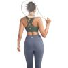 RUNNING GIRL Sports Bras for Women,Padded Strappy Sports Bras Criss-Cross Back Medium Support Sports Bras with Removable Cups(B-dark Green)