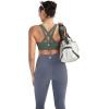 RUNNING GIRL Sports Bras for Women,Padded Strappy Sports Bras Criss-Cross Back Medium Support Sports Bras with Removable Cups(B-dark Green)
