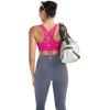 RUNNING GIRL Sports Bras for Women,Padded Strappy Sports Bras Criss-Cross Back Medium Support Sports Bras with Removable Cups(B-hot Pink)