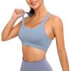 RUNNING GIRL Sports Bras for Women,Padded Strappy Sports Bras Criss-Cross Back Medium Support Sports Bras with Removable Cups(Blue)