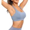 RUNNING GIRL Sports Bras for Women,Padded Strappy Sports Bras Criss-Cross Back Medium Support Sports Bras with Removable Cups(Blue)