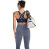 RUNNING GIRL Sports Bras for Women,Padded Strappy Sports Bras Criss-Cross Back Medium Support Sports Bras with Removable Cups(B-navy Blue)