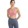 RUNNING GIRL Sports Bras for Women,Padded Strappy Sports Bras Criss-Cross Back Medium Support Sports Bras with Removable Cups(B-pink)