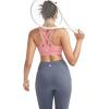 RUNNING GIRL Sports Bras for Women,Padded Strappy Sports Bras Criss-Cross Back Medium Support Sports Bras with Removable Cups(B-pink)